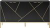 Sideboard 150 x 40 x 80 cm in Schwarz mit Metallfüßen, 4 Türen und verstellbaren Einlegeböden Bild 3