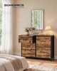 SONGMICS Kommode mit 5 Schubladen, Schubladenschrank mit Metallgestell, 98,7 x 30 x 74,7 cm, Tan Bild 2