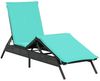 Sonnenliege, Gartenliege mit Kissen Schwarz Poly Rattan Bild 2