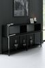 Dmora Kommode Basilia, Wohnzimmerbuffet, Wohnzimmer-Sideboard, Moderne Küchen-Speisekammer, 150x30h80 cm, Schwarz Bild 4