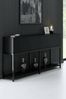 Dmora Kommode Basilia, Wohnzimmerbuffet, Wohnzimmer-Sideboard, Moderne Küchen-Speisekammer, 150x30h80 cm, Schwarz Bild 2