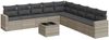 vidaXL 10-tlg. Garten-Sofagarnitur mit Kissen Hellgrau Poly Rattan 3251439 Bild 2