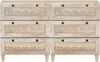 vidaXL Sideboard 2 pcs Weiß 60 x 33 x 75 cm massives Mangoholz 3310070 Bild 3