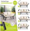KESSER® Gartenbank Polyrattan Luna mit Liegefunktion Gartensofa 4-in-1 Verstellfunktion Gartencouch Wetterfest, Balkonsofa Verstellbare Armlehnen, Extra Dicke & Weiche Polster, Garten/Balkon/Terrasse Schwarz / Beige Bild 3