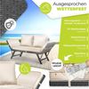 KESSER® Gartenbank Polyrattan Luna mit Liegefunktion Gartensofa 4-in-1 Verstellfunktion Gartencouch Wetterfest, Balkonsofa Verstellbare Armlehnen, Extra Dicke & Weiche Polster, Garten/Balkon/Terrasse Schwarz / Beige Bild 4