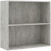 vidaXL Bücherregal 2 Fächer Betongrau 80x30x76,5 cm Holzwerkstoff 801003 Bild 2