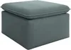 Vente-unique - TEODORA Pouf SamtStoff Blau - B 70 cm x H 43 cm x L 70 cm Bild 3