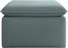 Vente-unique - TEODORA Pouf SamtStoff Blau - B 70 cm x H 43 cm x L 70 cm Bild 2