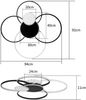 ZMH Led Deckenleuchte Dimmbar Deckenlampe - Modern 84CM Groß Wohnzimmerlampe Metall und Acryl 60W Ring Design Beleuchtung mit Fernbedienung für Wohnzimmer Schlafzimmer Büro Hotel Küche Bild 5