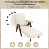 Sofa mit Bettfunktion, Kissen, Rückenlehnen und Armlehnen, Schlafsofa, Loungesessel, Leinen Bild 3