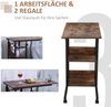 Beistelltisch 80x40x72-82 cm in Braun, höhenverstellbar mit Rollen und 2 Ablagen Bild 5