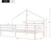 Merax Hausbett Kinderbett mit Ablageregal Kaminform 90x200cm, Weiß Bild 4