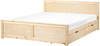 Bett mit 2 Schubladen Kiefernholz DAUPHIN 180 x 200 cm Hellbraun Bild 1