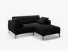 Micadoni Ecksofa Bemy 2-Sitzer Rechts Samt Schwarz Bild 2