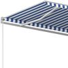 vidaXL Markise Manuell Einziehbar 500x350 cm Blau und Weiß 3069016 Bild 5