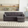 Schlafsofa aus Cord mit Stauraum & Ausziehbett, 206x108x66 cm, Dunkelgrau Bild 3