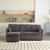 Schlafsofa aus Cord mit Stauraum & Ausziehbett, 206x108x66 cm, Dunkelgrau Bild 5