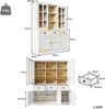 Hochschrank B 140 x T 38,5 x H 175 cm, Acryl-MDF, Weiß, mit Schiebetür und verstellbaren Einlegeböden Bild 4