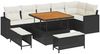 vidaXL Gartensofa-set mit Kissen 11 pcs Schwarz und Creme Poly-Rattan 3363575 Bild 2