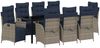vidaXL Garten Essgruppe mit Kissen 9 pcs Grau und Schwarz Rattan 3380588 Bild 2
