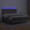 vidaXL Boxspringbett mit Matratze & LED Grau 180x200 cm Kunstleder 3135841 Bild 4