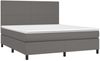 vidaXL Boxspringbett mit Matratze & LED Grau 180x200 cm Kunstleder 3135841 Bild 3