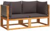 vidaXL Gartensofas-Ecke mit Kissen 2 Stk. Holz Akazie & Seil 3278830 Bild 2