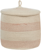 Korb mit Deckel Baumwolle hellbeige ⌀ 33 cm 2er Set SILOPI Bild 4