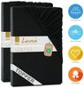 2er Set Lavea Topper Spannbettlaken - Spannbetttuch Jersey Topper Serie Maya, 90x200 cm | 100x200 cm, Schwarz, 100% Baumwolle, hochwertige Verarbeitung, mit Gummizug Bild 2