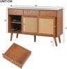 Sideboard B 120 x T 40 x H 78 cm, 3 Schubladen & 3 Türen, Walnuss-MDF mit Metallgriffen Bild 4