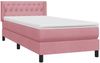 vidaXL Boxspringbett mit Matratze Rosa 90x210 cm Samt 3318356 Bild 4