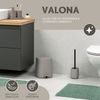eluno Bad-Set VALONA 2tlg. mit Kosmetikeimer 4,5 Liter und WC-Garnitur aus Kunststoff in Taupe Bild 2