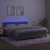 vidaXL Boxspringbett mit Matratze & LED Hellgrau 160x200 cm Samt 3134531 Bild 4