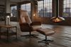 KAWOLA Relaxsessel FERREIRA Drehsessel Leder braun mit Hocker 106 x 84 x 78 cm Bild 4
