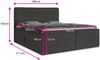 Boxspringbett Mollo mit 2 Bettkästen, Doppelbett mit Bonell-Matratze und Topper, Polsterbett in weichem Cordstoff, Bett, Bettgestell für Schlafzimmer (Grau (Tilia 86), 180 x 200 cm) Bild 4