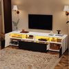 Merax Lowboard Hochglanz TV-Schrank mit LED-Beleuchtung (1 St), Fernsehschrank mit 2 Schubladen, 2 Türen & 4 offenen Fächern, B: 180cm Bild 3