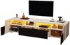 Merax Lowboard Hochglanz TV-Schrank mit LED-Beleuchtung (1 St), Fernsehschrank mit 2 Schubladen, 2 Türen & 4 offenen Fächern, B: 180cm Bild 5