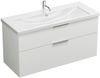 Burgbad EQIO Waschbecken mit Unterschrank 123 cm breit, Weiß Hochglanz, Waschbecken Keramik Weiß Bild 2
