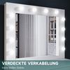 SONNI Schminktisch mit LED-Beleuchtung, 80x40x140cm,mit Memory-Funktion, mit Spiegel, Hocker, Schublade,Kosmetiktisch,3 Lichtmodi Bild 3