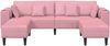 vidaXL Sofa 3 pcs Rosa 250 x 188 x 76 cm Samt 3335175 Bild 4