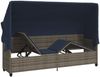 vidaXL Sonnenliege mit Dach und Kissen Grau Poly Rattan 368360 Bild 5