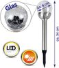 LED Solarlampe ( ca. 34cm ) Erdspieß, LED-Lampe inkl. Kristall/Bruchglas Optik Kugel 8cm Durchmesser - Solarleuchte Bild 4