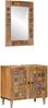vidaXL Badezimmermöbel-Set Wandmontiert 2 pcs Natur Massivholz Mango 3310096 Bild 1