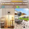 ZMH LED Stehlampe 120cm Dimmbar Wohnzimmer: Solar-Stehleuchte Outdoor USB-C aufladbar Akku kabellose Standleuchte 3000K-6500K höhenverstellbar (Schwarz, runder Lampenschirm) Bild 5