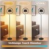 ZMH LED Stehlampe 120cm Dimmbar Wohnzimmer: Solar-Stehleuchte Outdoor USB-C aufladbar Akku kabellose Standleuchte 3000K-6500K höhenverstellbar (Schwarz, runder Lampenschirm) Bild 3