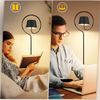 ZMH LED Stehlampe 120cm Dimmbar Wohnzimmer: Solar-Stehleuchte Outdoor USB-C aufladbar Akku kabellose Standleuchte 3000K-6500K höhenverstellbar (Schwarz, runder Lampenschirm) Bild 4