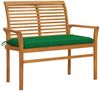 vidaXL Gartenbank mit Grüner Auflage 112 cm Massivholz Teak 3062669 Bild 1