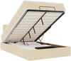 vidaXL Ottoman-Bett mit Matratze & LEDs Creme 120x200 cm Stoff 3312469 Bild 2