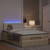vidaXL Ottoman-Bett mit Matratze & LEDs Creme 120x200 cm Stoff 3312469 Bild 3