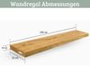Wandregal Holz schwebend KYLO - Eichenholz Massiv | Bücherregal Schwebendes Regal Hängeregale für Wohnzimmer | 100x22x4cm Bild 2